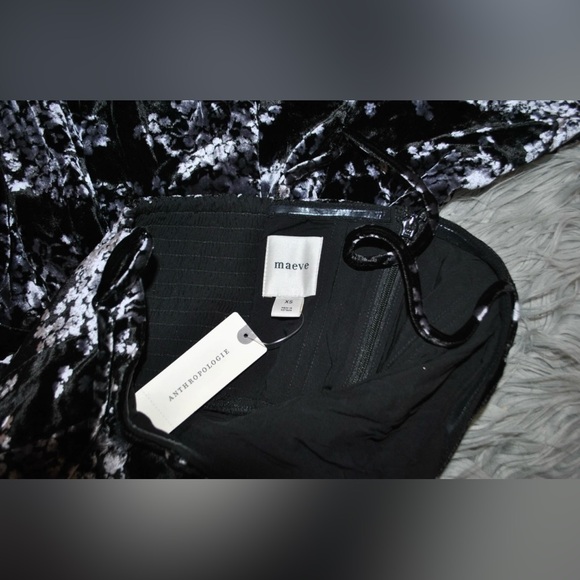 Anthropologie MAEVE Fit And Flare Velvet Mini Dress size XS NWT $228 - Picture 8 of 8